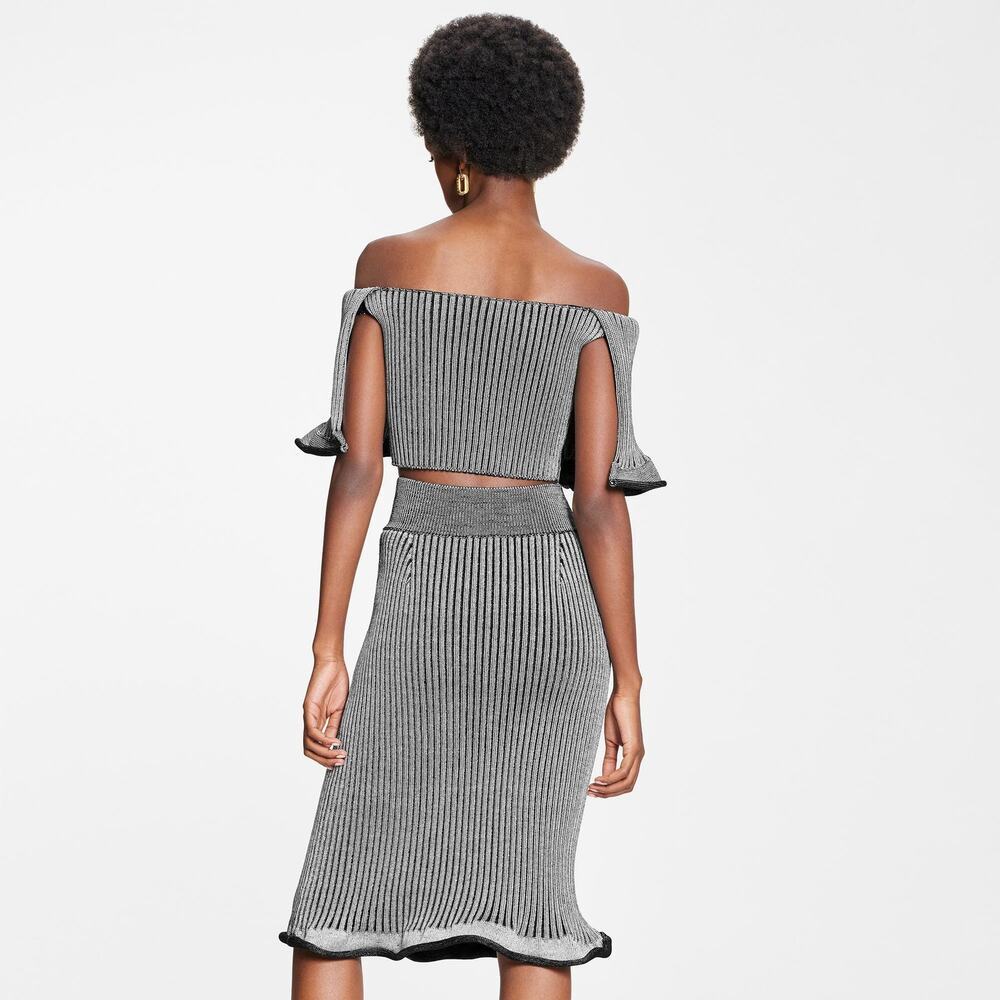 Louis Vuitton RARE f/w Bi-color Ribbed Knit Skirt (RUNWAY) - Picture 5 of 10